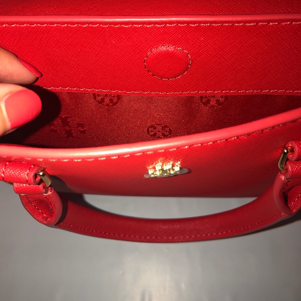 NWT Tory Burch  Emerson Small Red Tote Leather Satchel - Picture 7 of 9